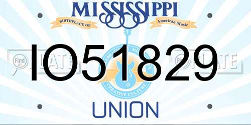 IO51829 Mississippi License Plate