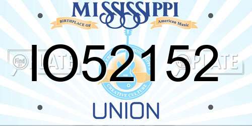 IO52152 Mississippi License Plate