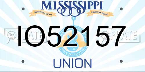 IO52157 Mississippi License Plate