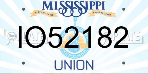 IO52182 Mississippi License Plate