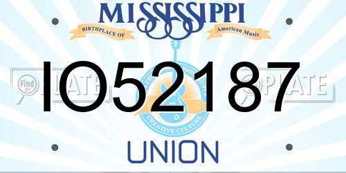 IO52187 Mississippi License Plate