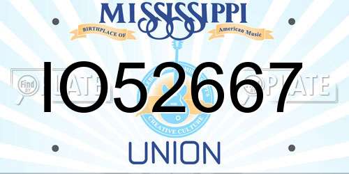 IO52667 Mississippi License Plate