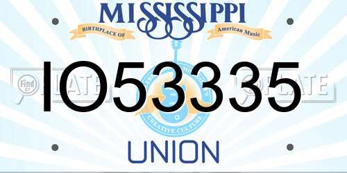IO53335 Mississippi License Plate