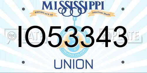IO53343 Mississippi License Plate