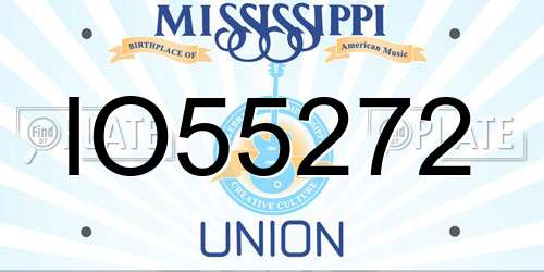 IO55272 Mississippi License Plate