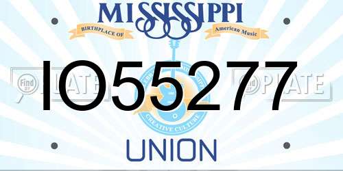 IO55277 Mississippi License Plate
