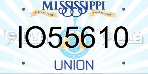 IO55610 Mississippi License Plate