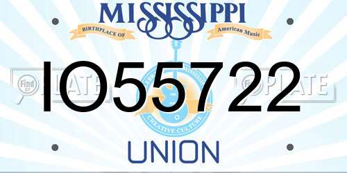 IO55722 Mississippi License Plate