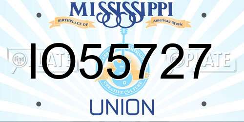IO55727 Mississippi License Plate