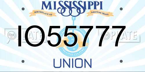 IO55777 Mississippi License Plate