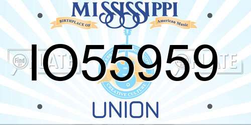 IO55959 Mississippi License Plate