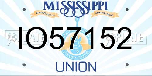 IO57152 Mississippi License Plate