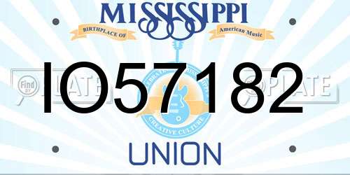 IO57182 Mississippi License Plate