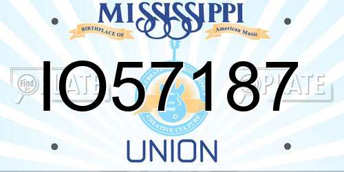 IO57187 Mississippi License Plate