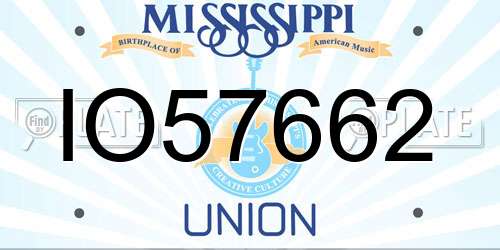 IO57662 Mississippi License Plate