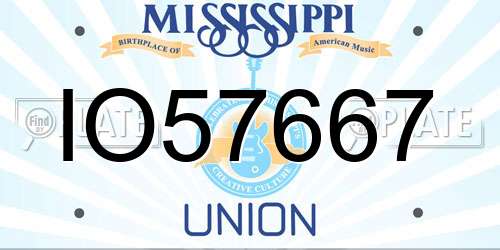 IO57667 Mississippi License Plate
