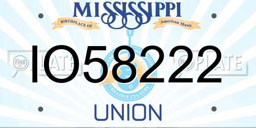 IO58222 Mississippi License Plate