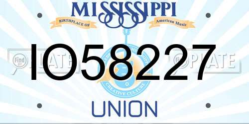 IO58227 Mississippi License Plate