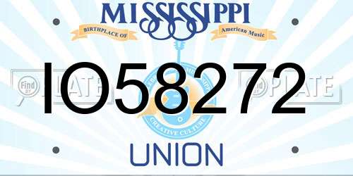 IO58272 Mississippi License Plate