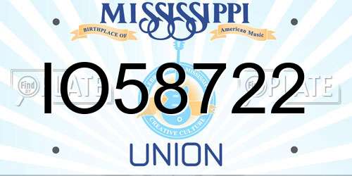 IO58722 Mississippi License Plate