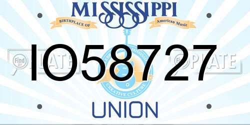 IO58727 Mississippi License Plate