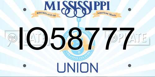 IO58777 Mississippi License Plate