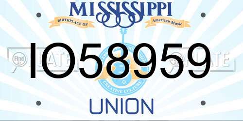 IO58959 Mississippi License Plate