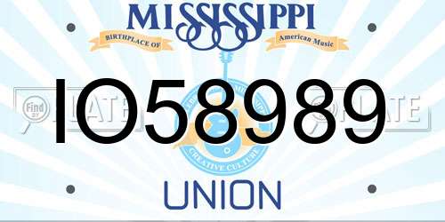 IO58989 Mississippi License Plate