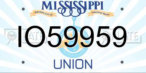 IO59959 Mississippi License Plate