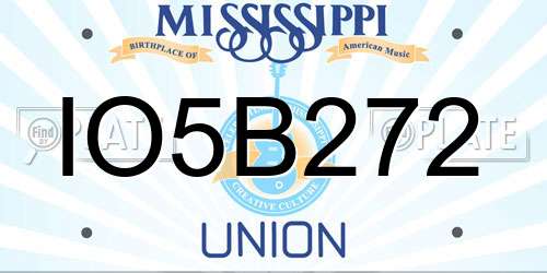 IO5B272 Mississippi License Plate