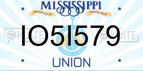 IO5I579 Mississippi License Plate