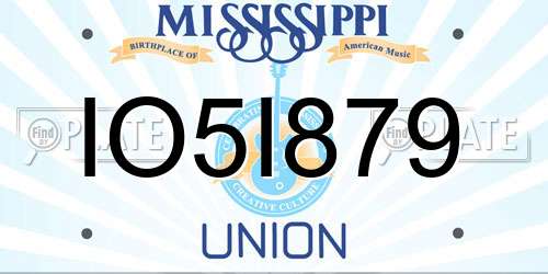 IO5I879 Mississippi License Plate
