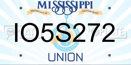 IO5S272 Mississippi License Plate