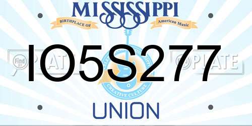 IO5S277 Mississippi License Plate