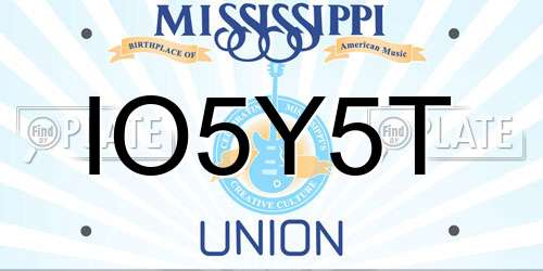 IO5Y5T Mississippi License Plate