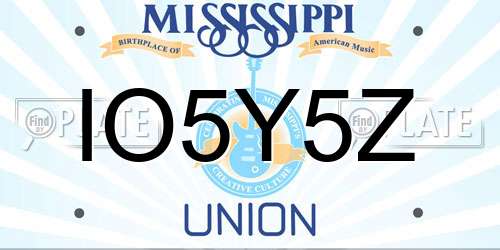 IO5Y5Z Mississippi License Plate