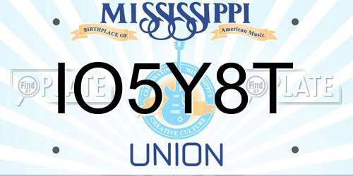 IO5Y8T Mississippi License Plate