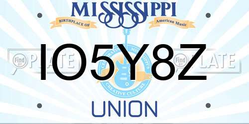 IO5Y8Z Mississippi License Plate