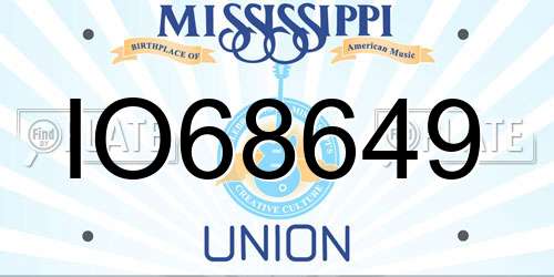 IO68649 Mississippi License Plate