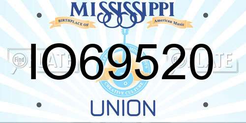 IO69520 Mississippi License Plate