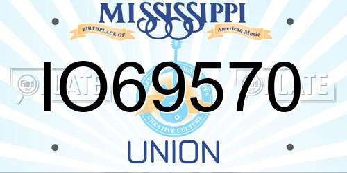 IO69570 Mississippi License Plate