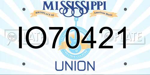 IO70421 Mississippi License Plate