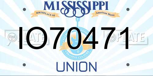 IO70471 Mississippi License Plate