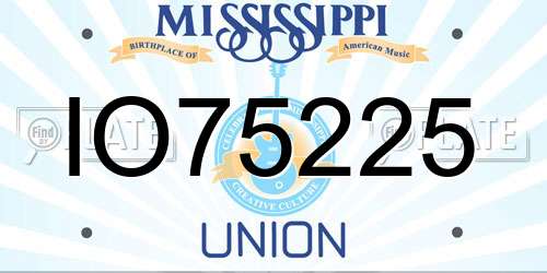 IO75225 Mississippi License Plate