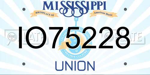 IO75228 Mississippi License Plate