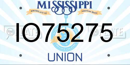 IO75275 Mississippi License Plate