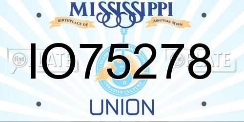 IO75278 Mississippi License Plate