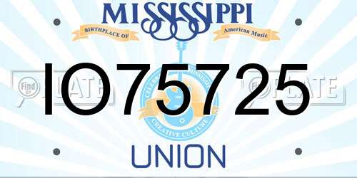 IO75725 Mississippi License Plate