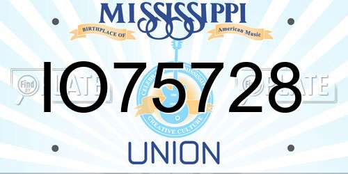 IO75728 Mississippi License Plate