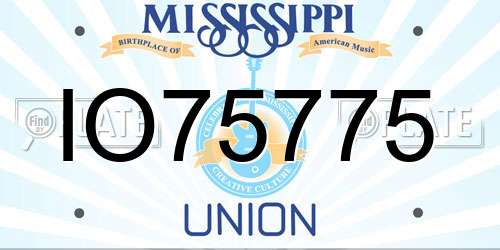 IO75775 Mississippi License Plate